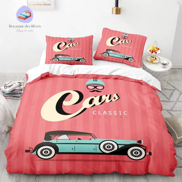 Housse de Couette Voiture Rose
